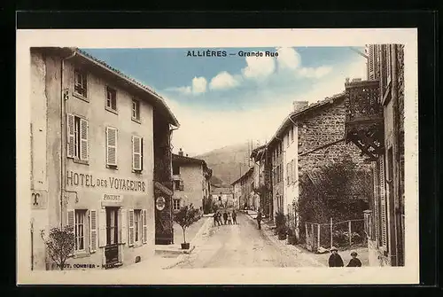 AK Allières, Grande Rue, Hotel des Voyageurs
