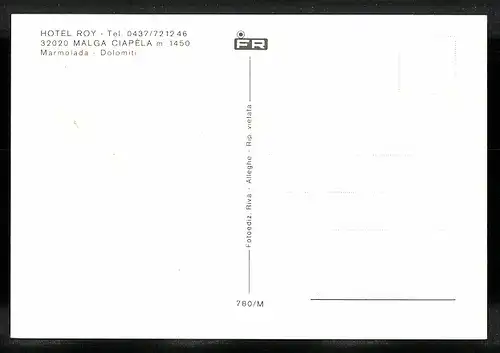 AK Malga Ciapéla, Hotel Roy im Winter
