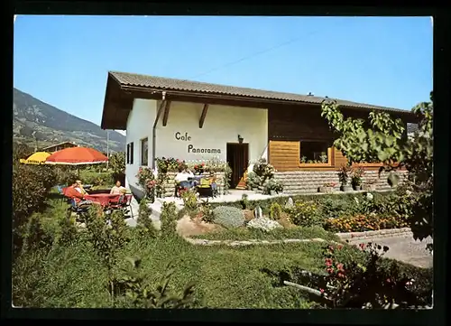 AK Prad am Stifserjoch, Cafe-Pizzeria Panorama mit Garten