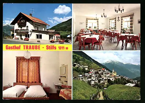 AK Stilfs, Gasthof Traube, Ortsansicht