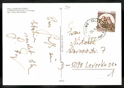 AK Stilfs, Haus Chavalatsch mit Blick auf Kirche