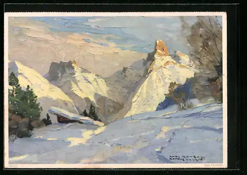 Künstler-AK Reklame für Eduscho Kaffee, Beim Christelsee