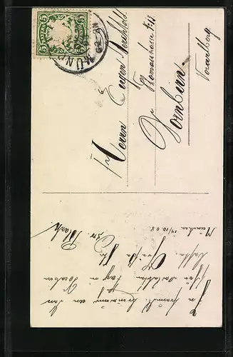 AK Münchner Kindl zapft Bier vom Fass