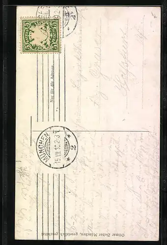 AK Münchner Kindl mit einem Bierkrug