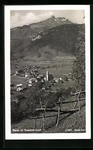 AK Bezau, Totale vom Berg aus gesehen