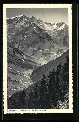AK Langen-Stuben, Gesamtansicht mit Flexenstrasse