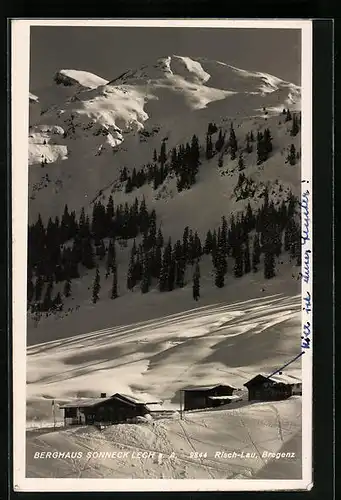 AK Lech a. A., Berghaus Sonneck im Winter