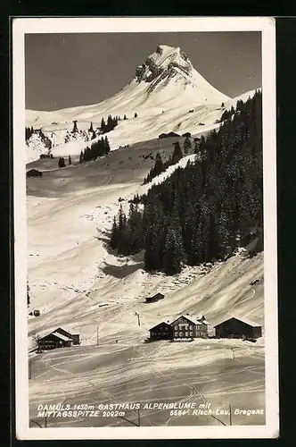 AK Damüls, Gasthaus Alpenblume im Winter