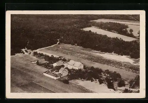 AK Gräbendorf, Jugendherberge Dubrow Berg, Luftbild