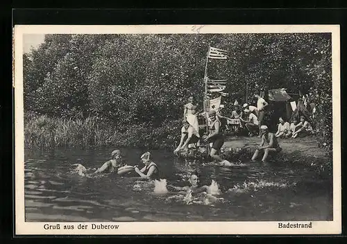 AK Duberow, Badegäste am Badestrand