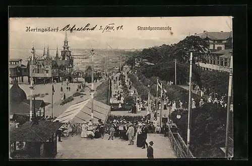 AK Heringsdorf / Ostsee, Strandpromenade mit Gästen