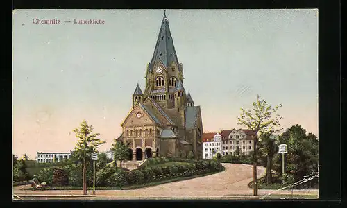 AK Chemnitz, Blick zur Lutherkirche