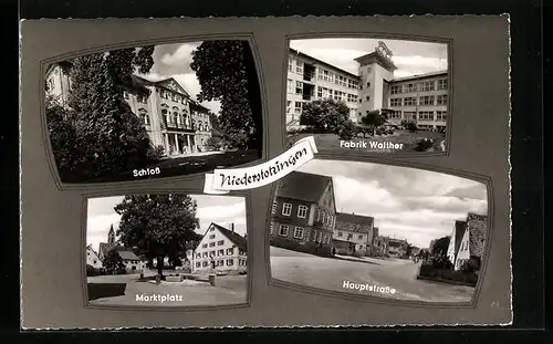 AK Niederstotzingen, Schloss, Fabrik Walther, Marktplatz, Hauptstrasse