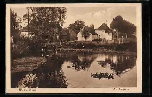 AK Wiek / Rügen, am Dorfteich