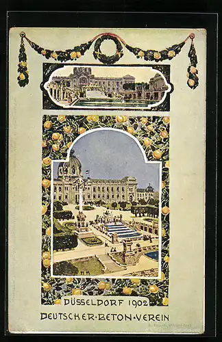 AK Düsseldorf, Deutscher Beton Verein, Ausstellung 1902