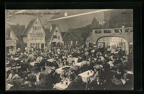 AK Brüssel, Internationale Ausstellung 1910, Alt-Düsseldorf mit Gästen