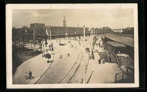 AK Köln, Pressa 1928, Offizielle Postkarte - Hauptgebäude mit Strasse aus der Vogelschau