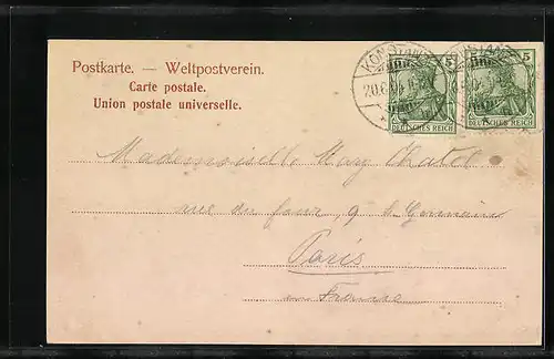 AK Mainau, Anlegesteg mit Blick auf Gebäude