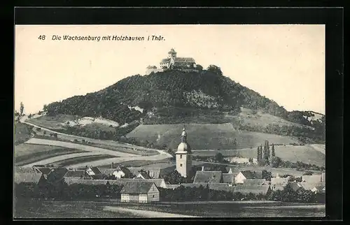 AK Holzhausen /Th., Ortsansicht mit Wachsenburg
