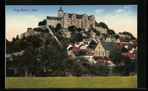 AK Ranis /Th., Teilansicht mit Burg