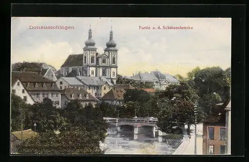 AK Donaueschingen, Partie an der Schützenbrücke