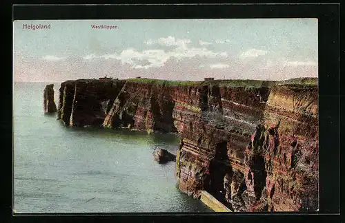 AK Helgoland, Westklippen aus der Vogelschau