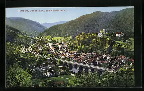 AK Hornberg /Schwarzw., Gesamtansicht mit Umgebung aus der Vogelschau