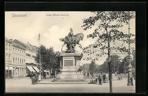 AK Düsseldorf, Partie am Kaiser Wilhelm-Denkmal