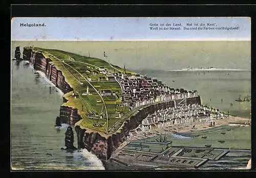 AK Helgoland, Blick über die Insel