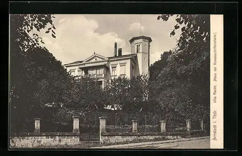 AK Arnstadt i. Th., Villa Marlitt, Haus der Romanschriftstellerin