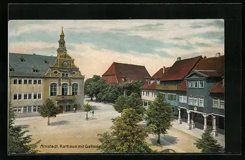 AK Arnstadt i. Th., Rathaus mit Gallerie