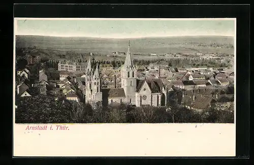 AK Arnstadt i. Th., Ortsansicht aus der Vogelschau