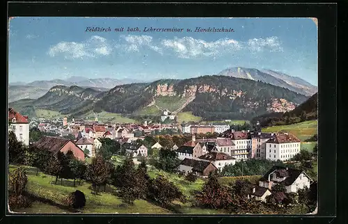 AK Feldkirch, Ortsansicht mit kath. Lehrerseminar und Handelsschule