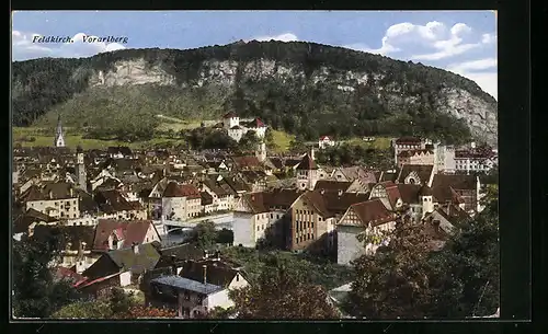 AK Feldkirch, Totalansicht aus der Vogelschau