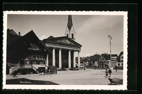 AK Dornbirn, Marktplatz mit Weinstube Rotes Haus