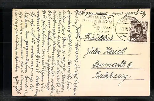 AK Dornbirn, Marktplatz mit Weinstube Rotes Haus