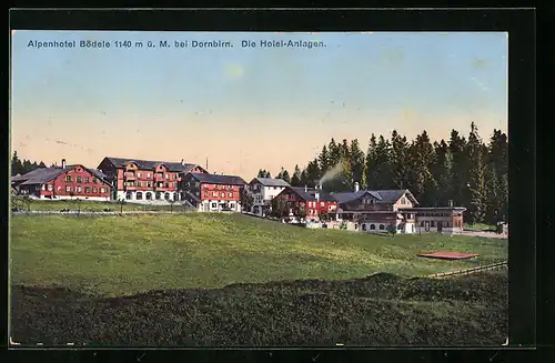 AK Dornbirn, Alpenhotel Bödele mit Hotel-Anlagen