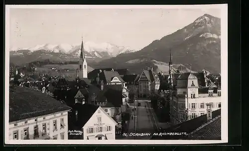 AK Dornbirn, Ortsansicht mit Rhombergstrasse