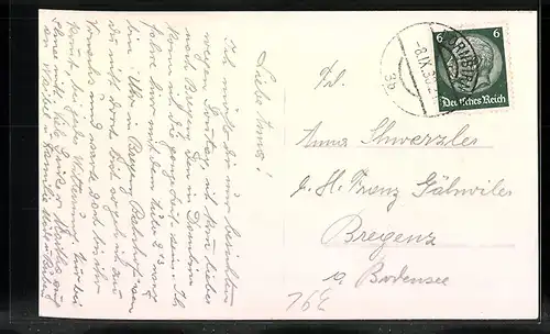 AK Dornbirn, Ortsansicht mit Rhombergstrasse