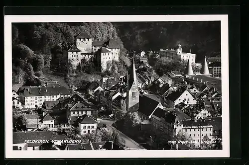 AK Feldkirch, Ortsansicht aus der Vogelschau