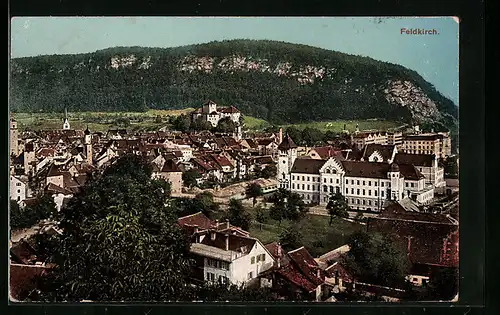 AK Feldkirch, Ortsansicht aus der Vogelschau