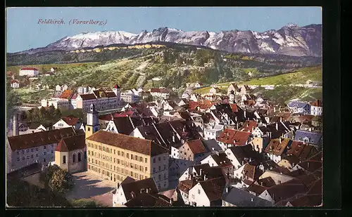 AK Feldkirch, Ortsansicht aus der Vogelschau