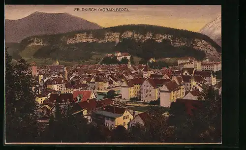 AK Feldkirch, Gesamtansicht in Abendstimmung