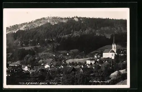 AK Kennelbach, Ortspanorama mit Umgebung