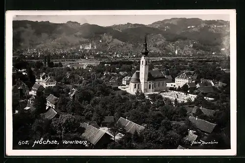 AK Höchst, Teilansicht mit Bergpanorama