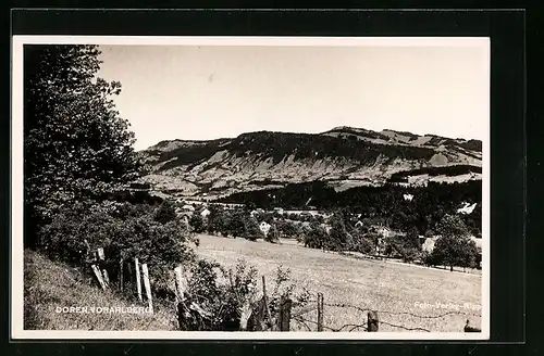 AK Doren, Blick auf den Ort von einer Wiese aus