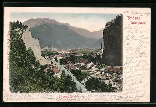 AK Bludenz, Ortsansicht aus der Vogelschau