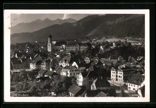 AK Bludenz, Teilansicht mit Bergpanorama