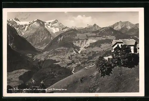 AK Bludenz, Erholungshaus Muttersberg mit Scesaplana