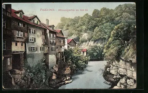 AK Feldkirch, Häuserpartie an der Ill